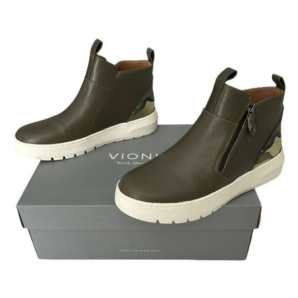 Vionic Brinkley Platform Ankle Boots Bootie Olive Green Women’s Size  6M - Picture 4 of 9